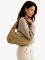 Aria Sculpted Suede Hobo, carry options
