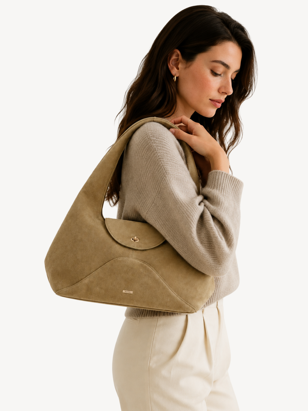 Aria Sculpted Suede Hobo, carry options