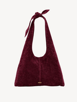 Siena Knot Suede Hobo in burgundy