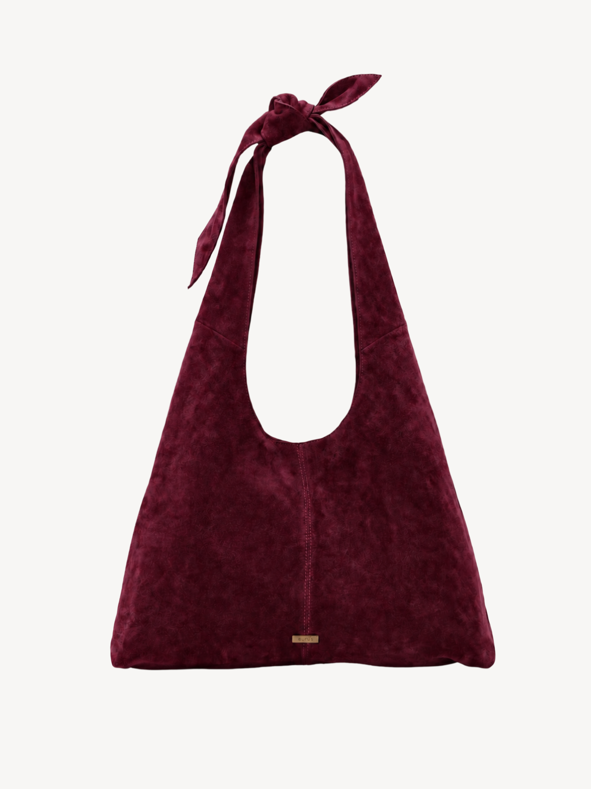 Siena Knot Suede Hobo in burgundy