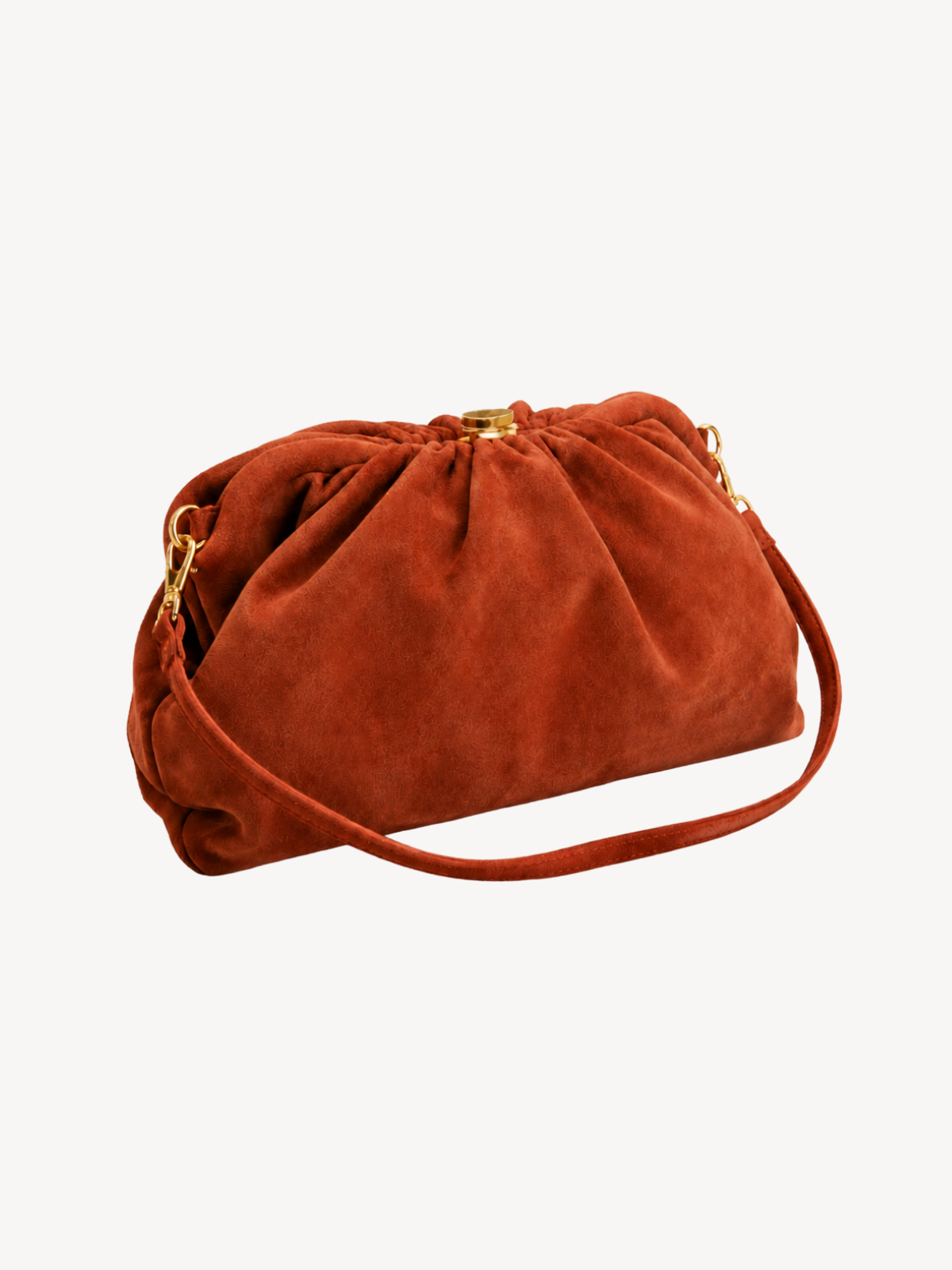 Muse Gathered Suede Clutch, view 9