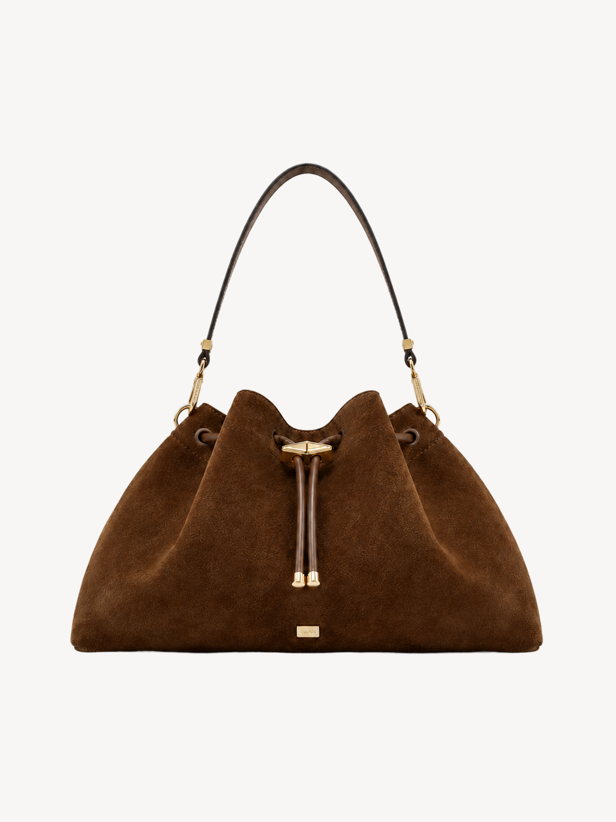 Tessa Drawcord Suede Shoulder Bag